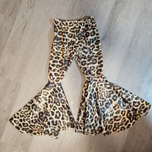Leopard Print Kids Flared Bottoms